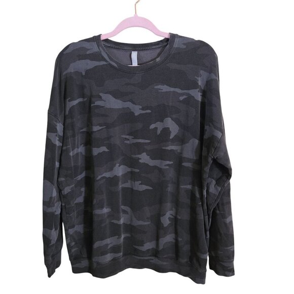 Athleta Studio To Street Black Camo Sweatshirt Size L - Picture 2 of 8